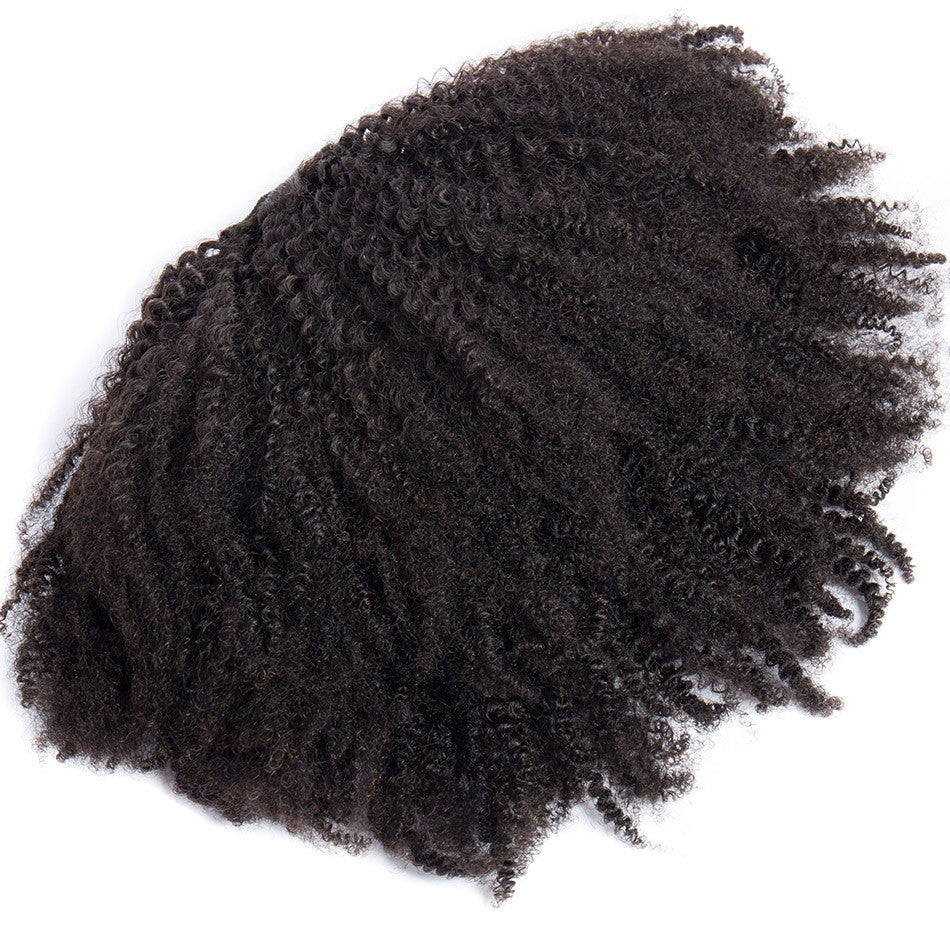 Extensões de Cabelo Afro Crespo Cacheado Rabo de Cavalo com Cordão Clip-in Extensões de Cabelo Humano Rabo de Cavalo Peças de Cabelo Crespo Cacheado Mongol