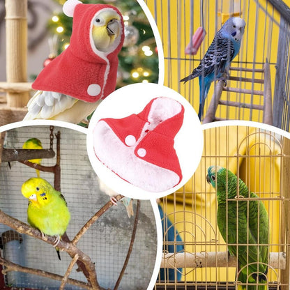 Bird Christmas Hoodie Roupa para Pássaros Roupa Quente de Inverno para Pássaros de Estimação Fantasia para Festas de Natal Suprimentos para Pássaros de Estimação Roupas para Pequenos Animais