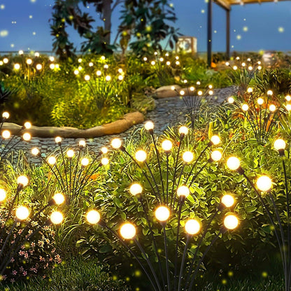 6/8/10 LED Solar Powered Garden Lights Firefly Lights Outdoor Waterproof Vibrant Swaying Lights for Patio Pathway Decoration