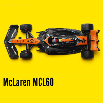 1:24 McLaren MCL60 F1 Carros Miniatura Brinquedos de Liga Modelos Fundidos Rodas Podem Virar Rolar Deslizar Carro Esportivo Presentes de Festival para Meninos