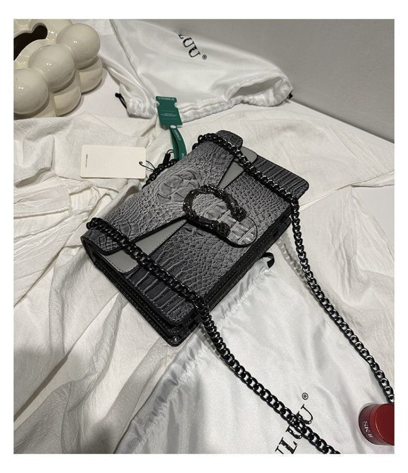 Crocodile Pattern Underarm Bag Dionysus Handbag Texture Niche Chain Slung Shoulder Bag Explosions Fashion Trend Small Square Bag