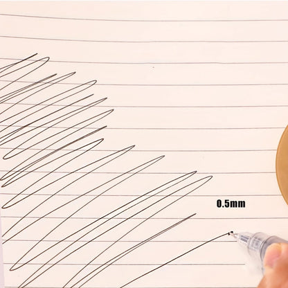 9pcs Quick-Drying Ink Ballpoint Pen - 0.5mm Ultra-Fine Point - Liquid Ink - Black Ink - School & Office Supplies