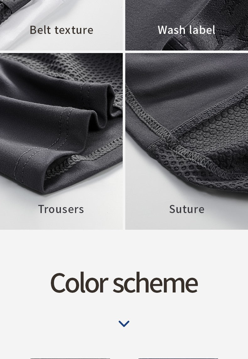 Extra Long Sports Underwear Men's Boxer Briefs Anti-Wear Leg Running Large Size Breathable Training Boxer Briefs