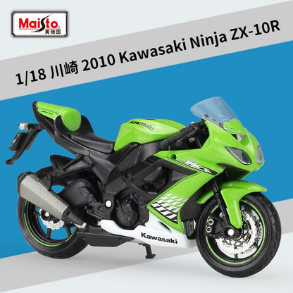 Maisto 1:18 Kawasaki Ninja Zx-10r Zx 10r Modelo de Moto Modelo em Liga