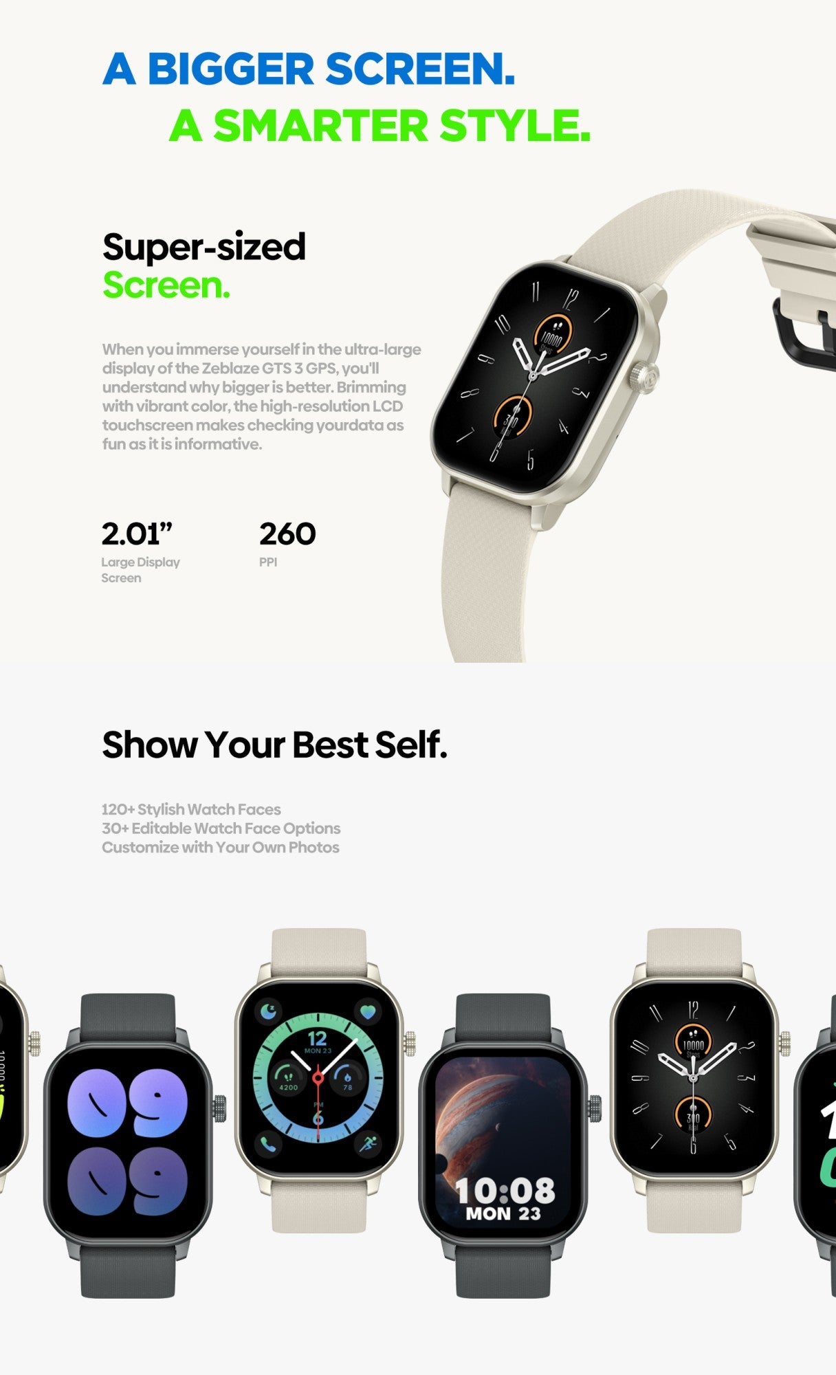 Novo Smartwatch Esportivo Zeblaze GTS 3 GPS 2,01" 2025 para Fazer/Receber Chamadas, Monitorar Frequência Cardíaca, SpO2 e Estresse