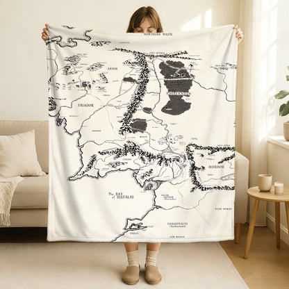 Middle Earth Map -Lords Of The R-Rings Blanket Soft and Skin Friendly For Couch Bed Napping Bedspread All Seasons Comforter