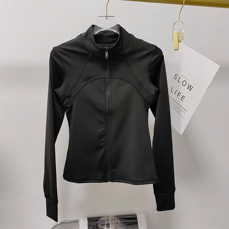 Women's Quick-Drying Long Sleeve Sports Jacket Running Training Fitness Top Gym Workout Sweatshirt - Casual Sports Coat