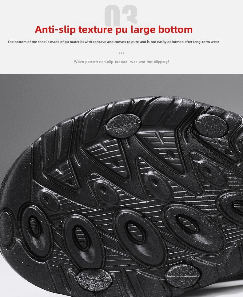 Summer Men Sandals PU Leather Lightweight Open Toe Flat Mens Casual Shoes Outdoor Walking Sandals for Men Beach Shoes Size 39-46