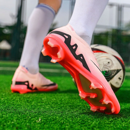 New Men Football Boots Match Indoor Long Spikes Ultralight Grass Cleats Breathable Soccer Shoes Sneakers Training Drop Shipping