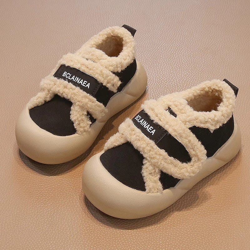 2025 Children's Cotton Shoes Winter New Style Thickened Warm and Comfortable Girls' Soft Bottom Fashion Retro Boys' Casual Shoes