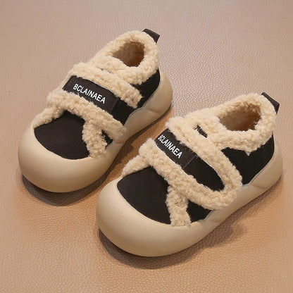 2025 Children's Cotton Shoes Winter New Style Thickened Warm and Comfortable Girls' Soft Bottom Fashion Retro Boys' Casual Shoes