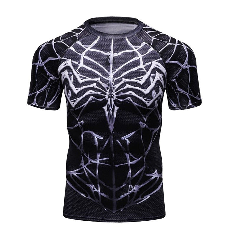 MOTO-Men's 3D printed street fashion trend spider series summer quick drying short sleeved T-shirt