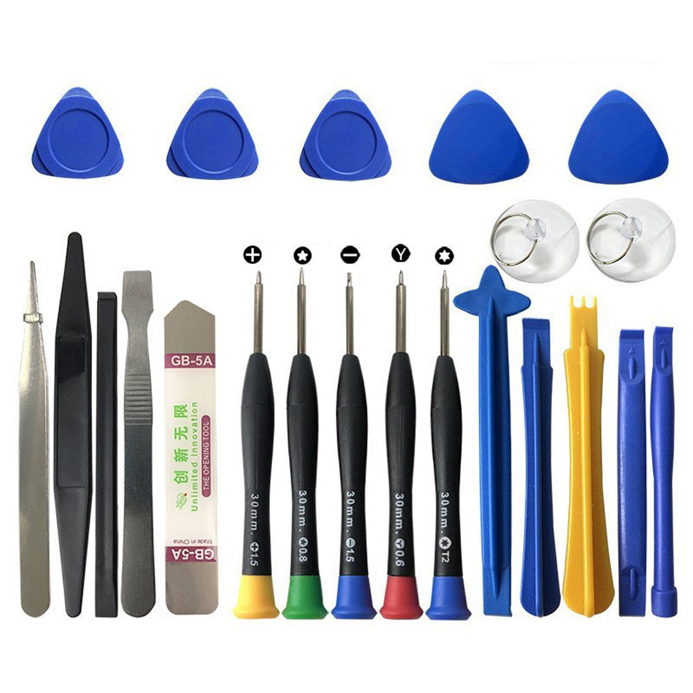 Conjunto de 22 Ferramentas para Reparo de Celulares, Chaves de Fenda, Kit de Manutenção para Abrir iPhone, iPad, Tablet, Laptop, Ferramentas Manuais para Desmontagem