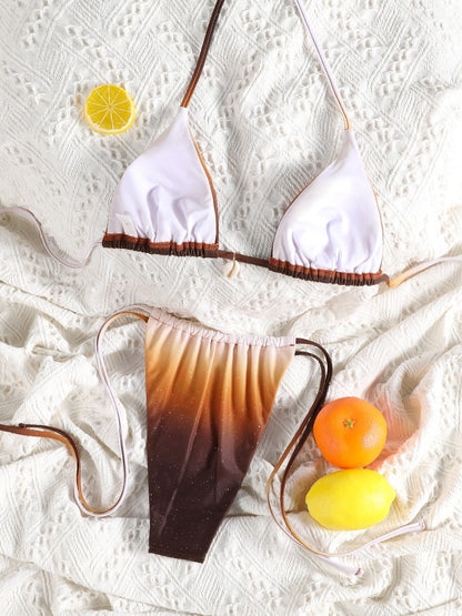 Rinabe Printed Bikini Set Triangle Bikinis Low Waist Swimsuit For Women Micro Thongs Bathing Suits 2025 Biquini Summer Beachwear