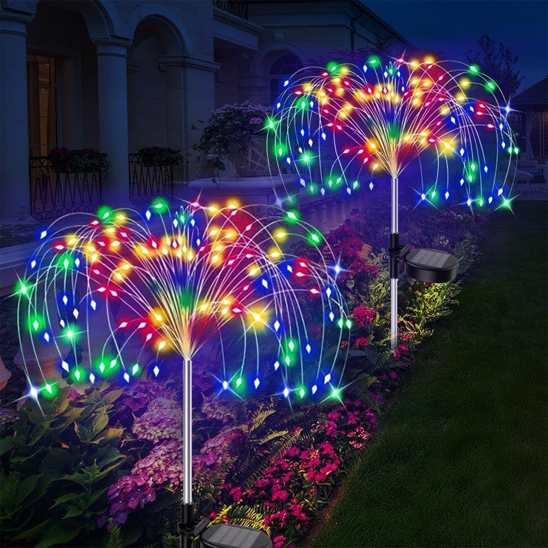 420LED Solar Firework Ground Socket Lights Waterproof Garden Decor Dandelion Fairy Lights for Outdoor Yard Pathway Lawn Patio