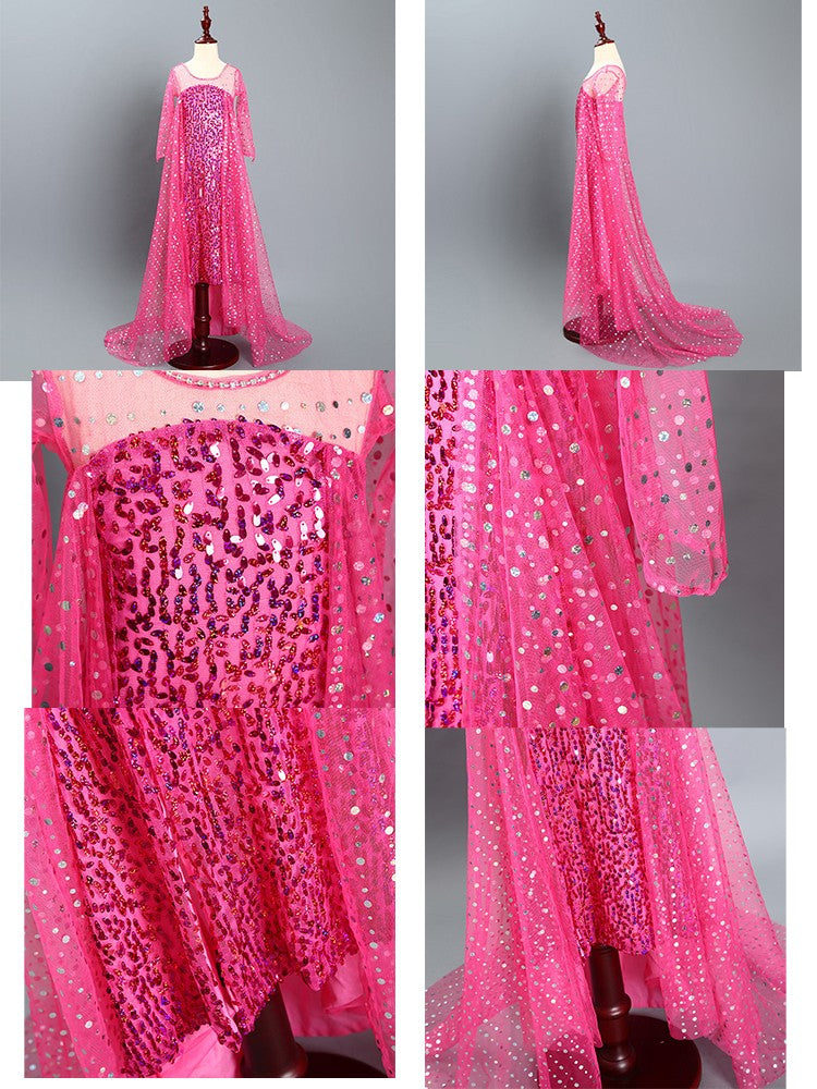 Halloween Festival Celebrations Elsa Multiple Styles and Occasions Cosplay Dress Sequin Decoration Elegant Charming Evening Gown