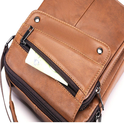 cowhide Large-capacity cowhide men's bag genuine leather single-shoulder bag high quality men's vertical crossbody bag as gift