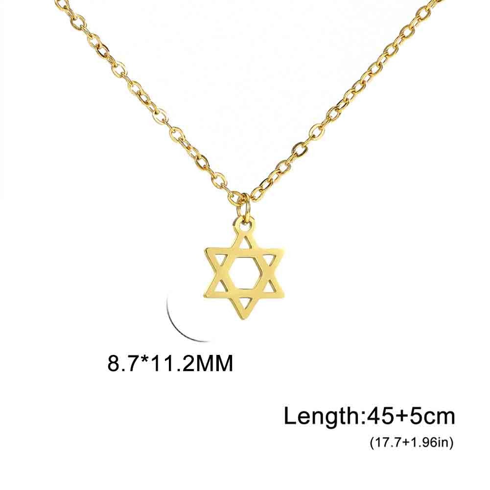 Teamer Mapa de Israel Estrela de Davi Colar com Pingente para Mulheres Homens Colar Judeu de Aço Inoxidável Joias Étnicas Nacionais Atacado