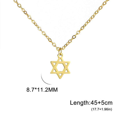 Teamer Mapa de Israel Estrela de Davi Colar com Pingente para Mulheres Homens Colar Judeu de Aço Inoxidável Joias Étnicas Nacionais Atacado