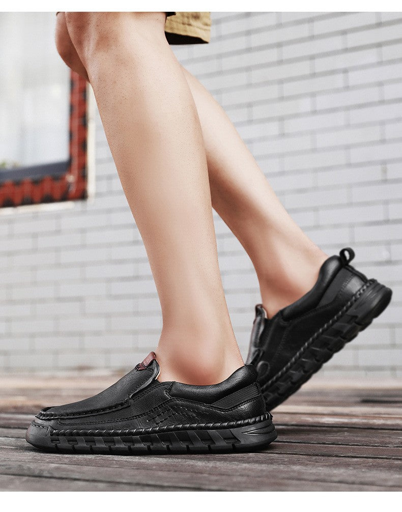 Men Handmade Genuine Leather Loafers Casual Comfortable High Quality Retro Business Shoes Spring and Autumn Men's Dress Shoes