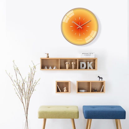 10 Inch Nordic Sunset Wall Clock Fashion Luxury Living Room Non Ticking Creative Fashion Decoration Silent Simple Glass Clock