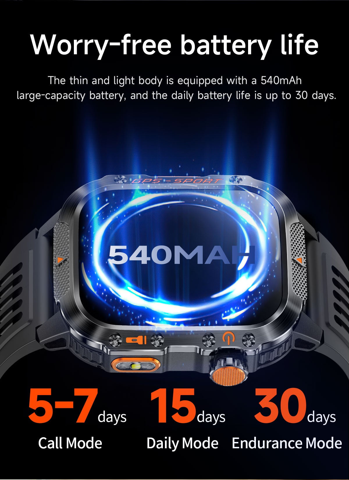 2026 Militar Grau Built-in GPS Posição 2.01" Smart Watch Homens 3ATM Impermeável Bússola 540mAh Bluetooth Chamada Smartwatches IOS