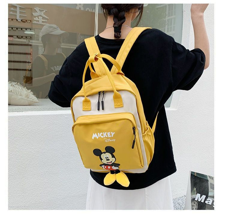 Disney Mickey Mouse Backpack for Kids Cute Cartoon Fashionable Backpack for Students Travel Bag Birthday Gift for Children