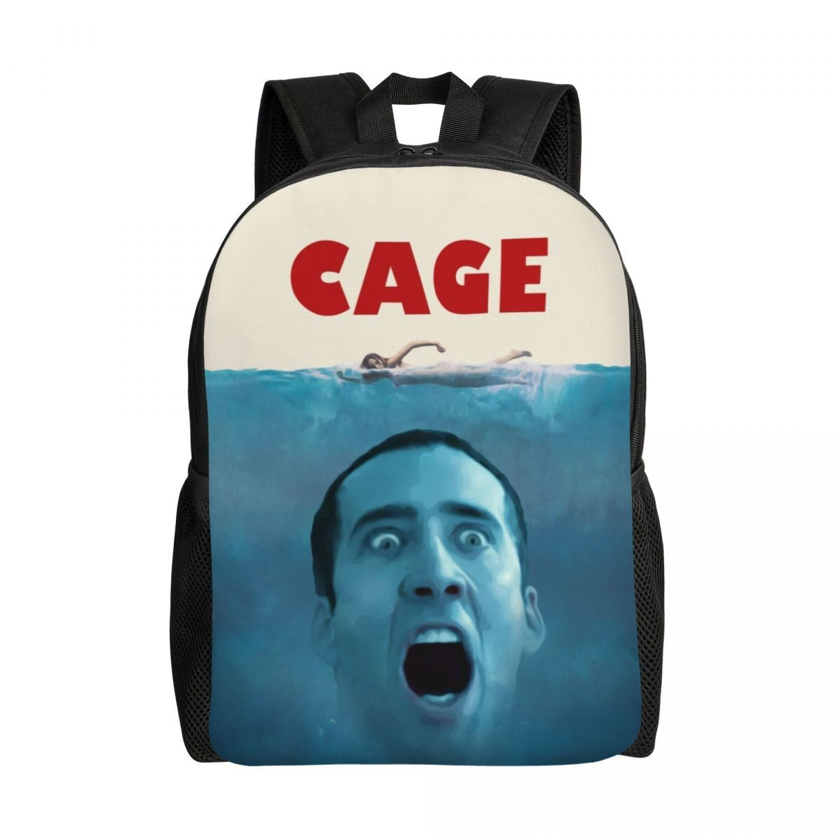 Custom Nicolas Cage Meme Laptop Backpack Women Men Basic Bookbag for College School Student Funny Bags