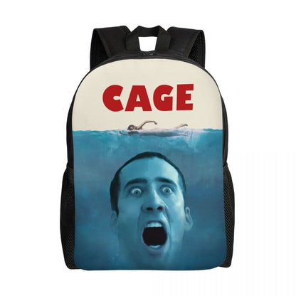 Custom Nicolas Cage Meme Laptop Backpack Women Men Basic Bookbag for College School Student Funny Bags