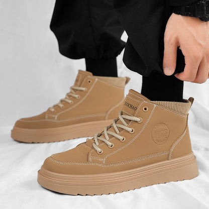 The 2025 autumn/winter new men's casual bestseller thick-soled high-top boots