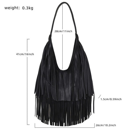 Long Tassels Women handbag Fashion Shoulder Bags for ladies hand bag Soft PU leather casual hobos armpit bag female Tote
