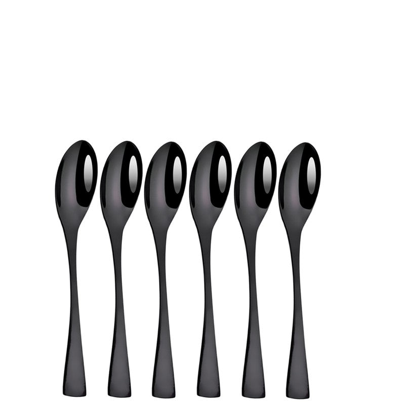 6Pcs Black Cutlery 304 Stainless Steel Dinnerware Set Steak Knife Silverware Creative Dinner Set Mirror Luxury Steak Knife Forks