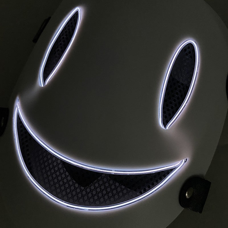 Anime High Rise Invasion Sniper LED Light up Mask Japanese Killer Japanese White Masks Carnival  Halloween Party Costume Props