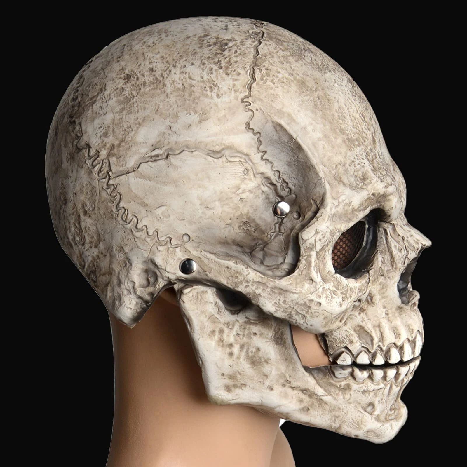 Full Head Skull Helmet Breathable Movable Jaw Mask Halloween Skull Mask Comfortable Skull Mask For Cosplay Haunted House