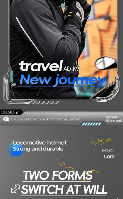 AD Capacete integral descoberto para homens, outono e inverno, quente, para motociclismo, indispensável