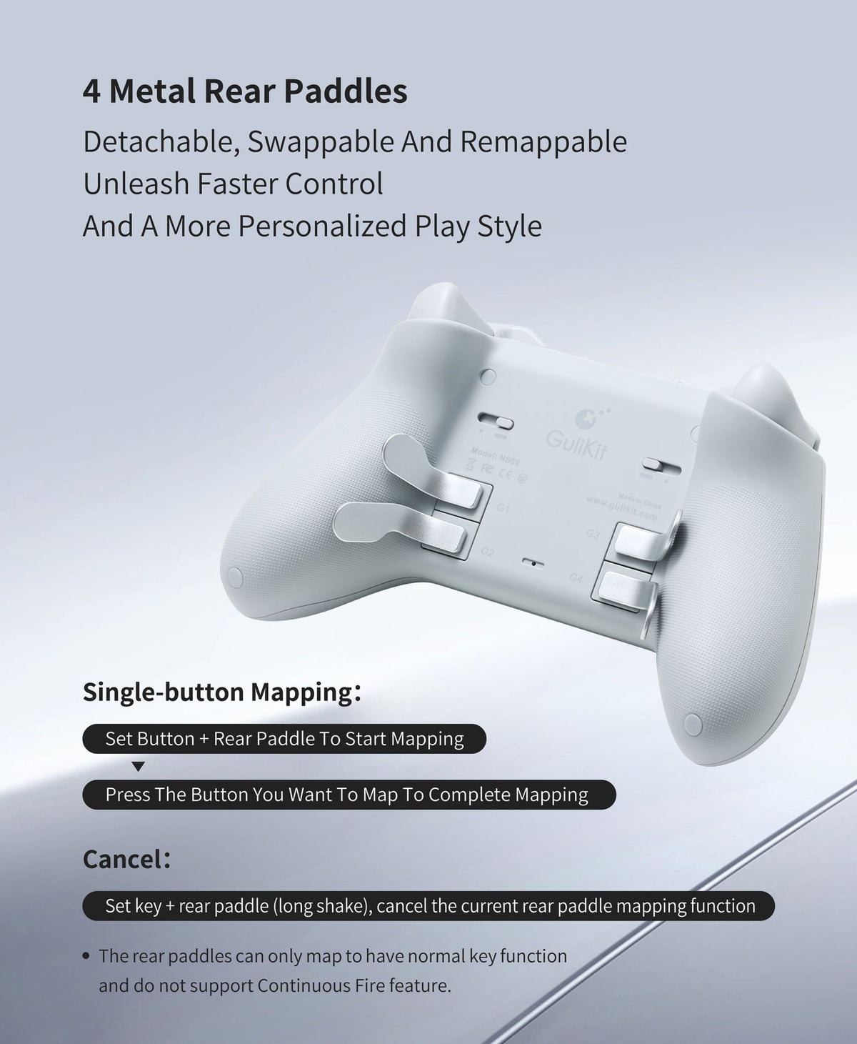 GuliKit TT Max Wireless Controller for Nintendo Switch 1/2 with Tension Adjustable TMR Joysticks for Windows Android iOS