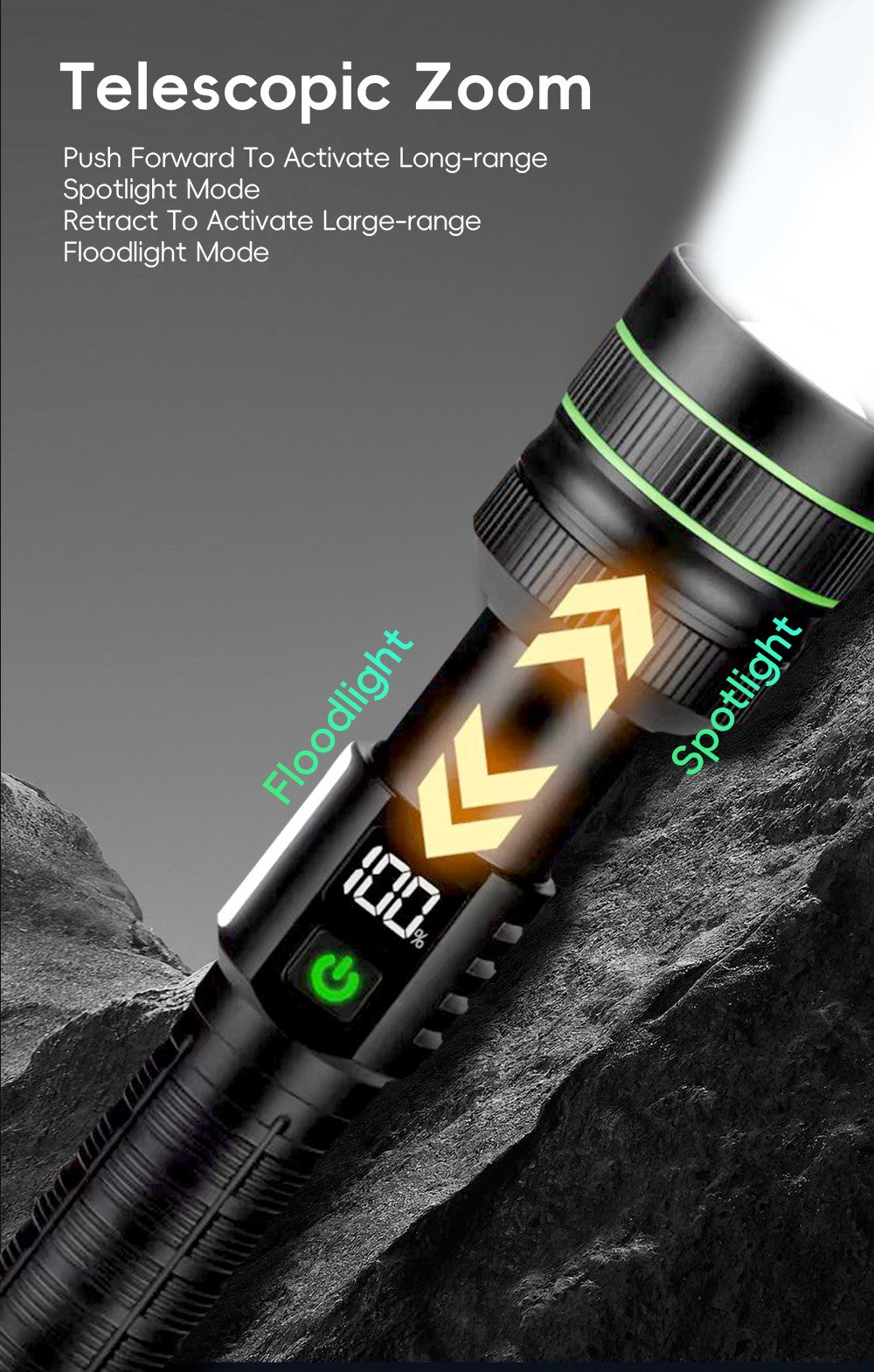 Super Bright Spotlight Long Range LED Flashlight With 26800 Parallel Battery Rechargeable Lamp Tactical Torch Waterproof Lantern