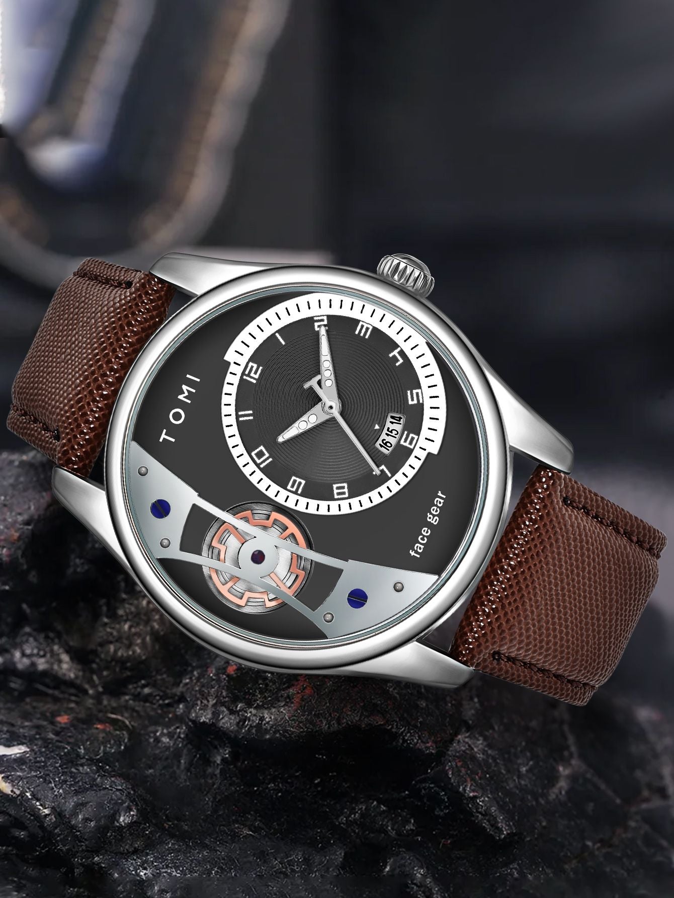 TOMI Set Gift Box for Men's Minimalist Business Quartz Watch Luxury Versatile Double Strap Detachable Watch Festival Gift