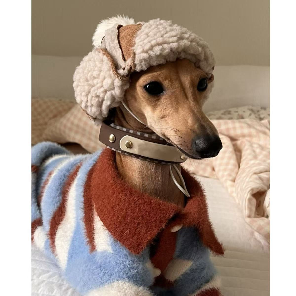Suéter para Cães Bloqueado por Cores Suéter Listrado para Cães Roupas de Inverno Quentes para Cães Pequenos e Médios Filhotes Bichon Teddy Roupas Quentes para Animais de Estimação