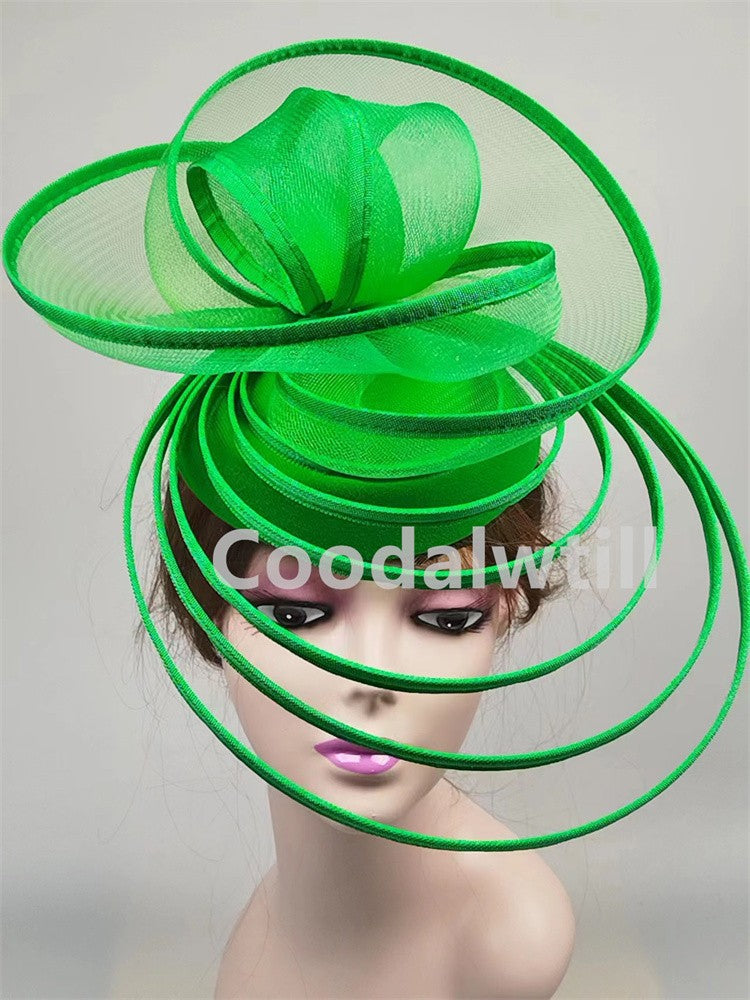 Chapéu Fascinator de Igreja Véu de Casamento de Malha Feminino para Festa Banquete Chapéu Boné Faixa de Cabelo Feminina Festa Chá Royal Ascot Chapéus Pillbox
