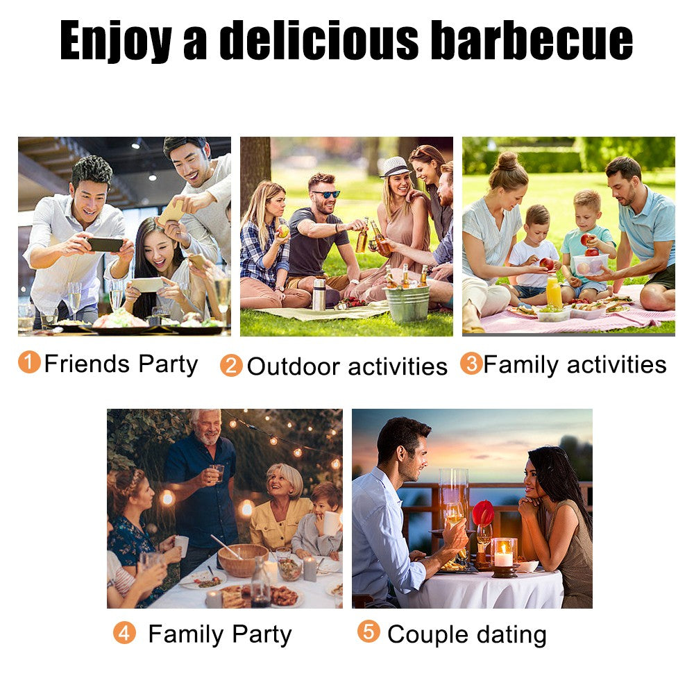 6Pcs Long Handle Shish Kebab Wood BBQ Fork Stainless steel Outdoors Grill Needle Barbecue Grill Stick 55cm 21.65" BBQ Skewers