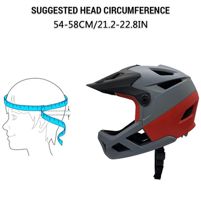 Capacete Integral de Mountain Bike para Homens Mulheres Capacete de Ciclismo de Estrada Leve com Viseira Ajustável e Porta para Óculos de Proteção 55-59CM