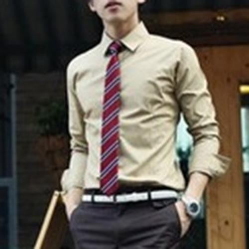 Men Fashion Casual Long Sleeved Slim Solid color shirt Men Social Business Dress Shirt Soft Comfortable Christmas Gift