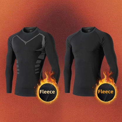 Men's Clothing Winter Warm Undershirts Plush Thermal Underwear Set Elastic Compression Tights Fitness Men's Track Suit Set