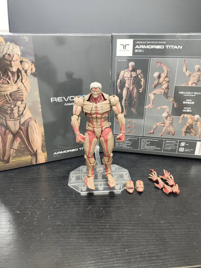 KAIYODO Attack on Titan Figura Revoltech AMAZING YAMAGUCHI Titã Blindado Eren Jaeger Anime Bonecos de Ação Modelo KO Brinquedos Presente
