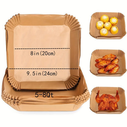 30/50/100 Peças Fritadeira Air Fryer Papel Descartável Antiaderente Redondo Forros de Papel para Airfryer Acessórios de Cozinha de Papel