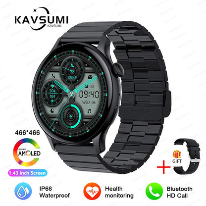 Smartwatch Feminino 2025 NFC Amoled HD GPS Monitor Cardíaco Bluetooth Ligações à Prova D'Água Para Mulheres Presente