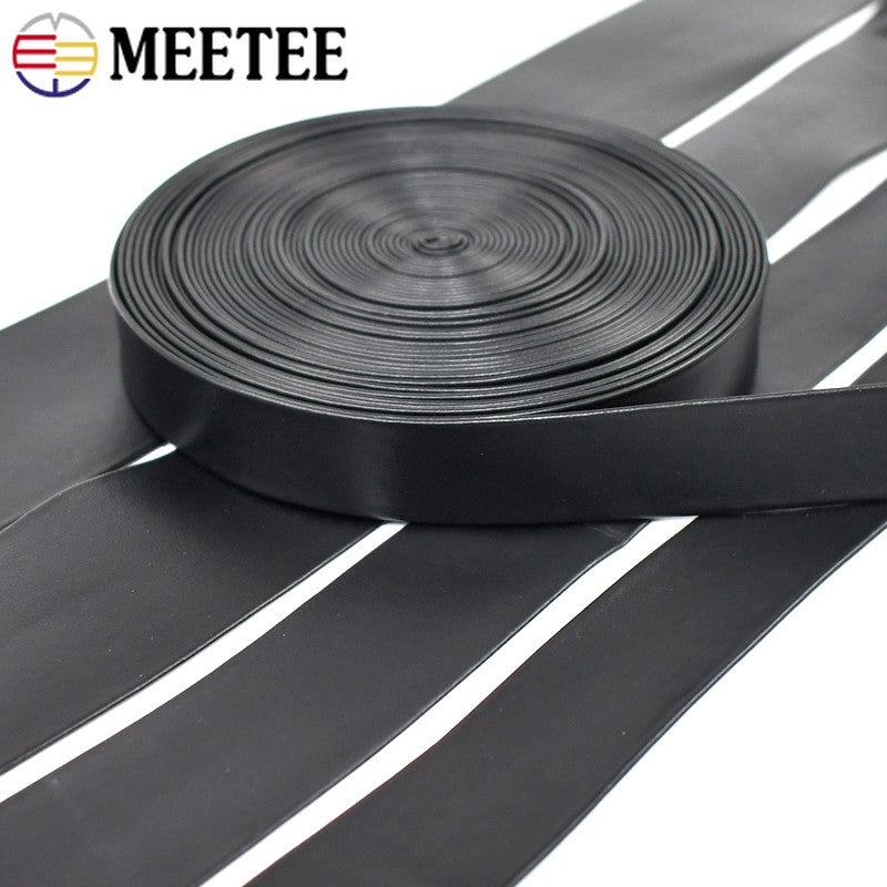 5Meters 3-50mm Black PU Leather Cords Soft Ribbon Band Bag Strap Webbing Necklace Jewelry Decor Tape DIY Sewing Accessories