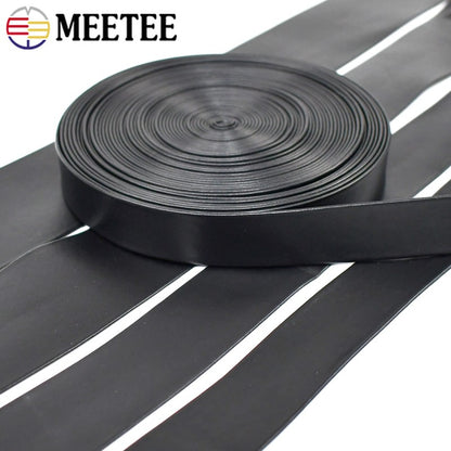5Meters 3-50mm Black PU Leather Cords Soft Ribbon Band Bag Strap Webbing Necklace Jewelry Decor Tape DIY Sewing Accessories