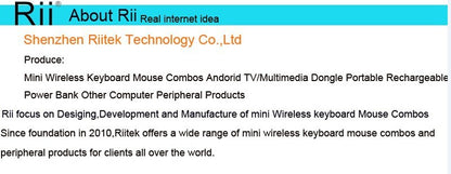 Teclado Sem Fio Bluetooth Rii i4 Mini Com Touchpad 2.4GHz Retroiluminado Mouse Controle Remoto Para Windows Android TV Box Smart TV